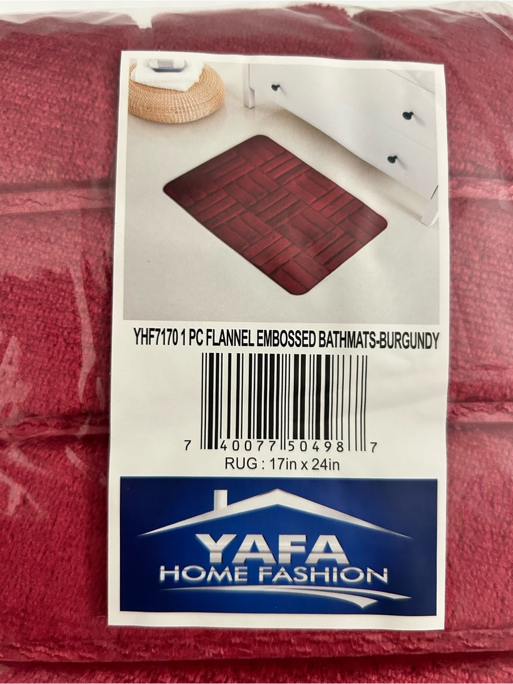 yafa home fashion bath mat burgundy 17x24